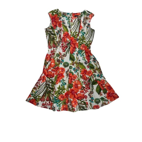 🌺 Zarr Collection Floral Fit & Flare Dress Botanical Print 12 🌺 - Picture 5 of 8